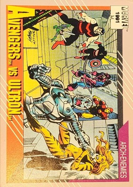 1991 Marvel Universe Series II #114 Avengers vs Ultron