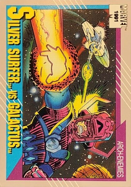1991 Marvel Universe Series I #94 Silver Surfer vs Galactus