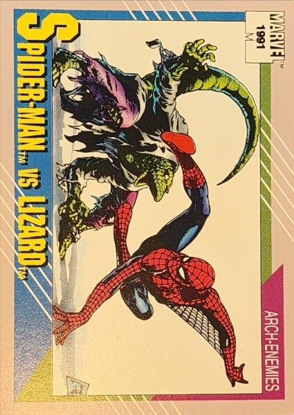 1991 Marvel Universe #112 Spider-Man vs Lizard