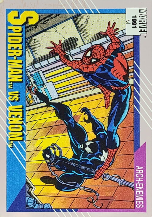 1991 Marvel Universe Series I #91 Spider-Man vs Venom